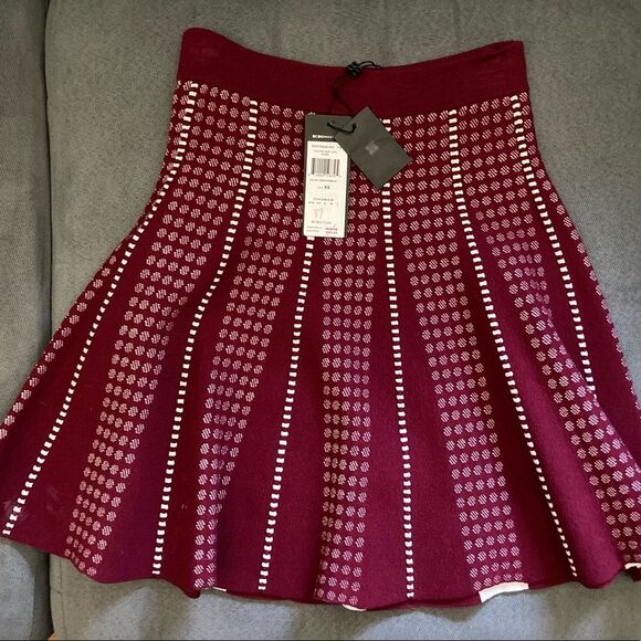 NWT BCBG Yaz Piping-Trim A-Line Skirt - Picture 3 of 5